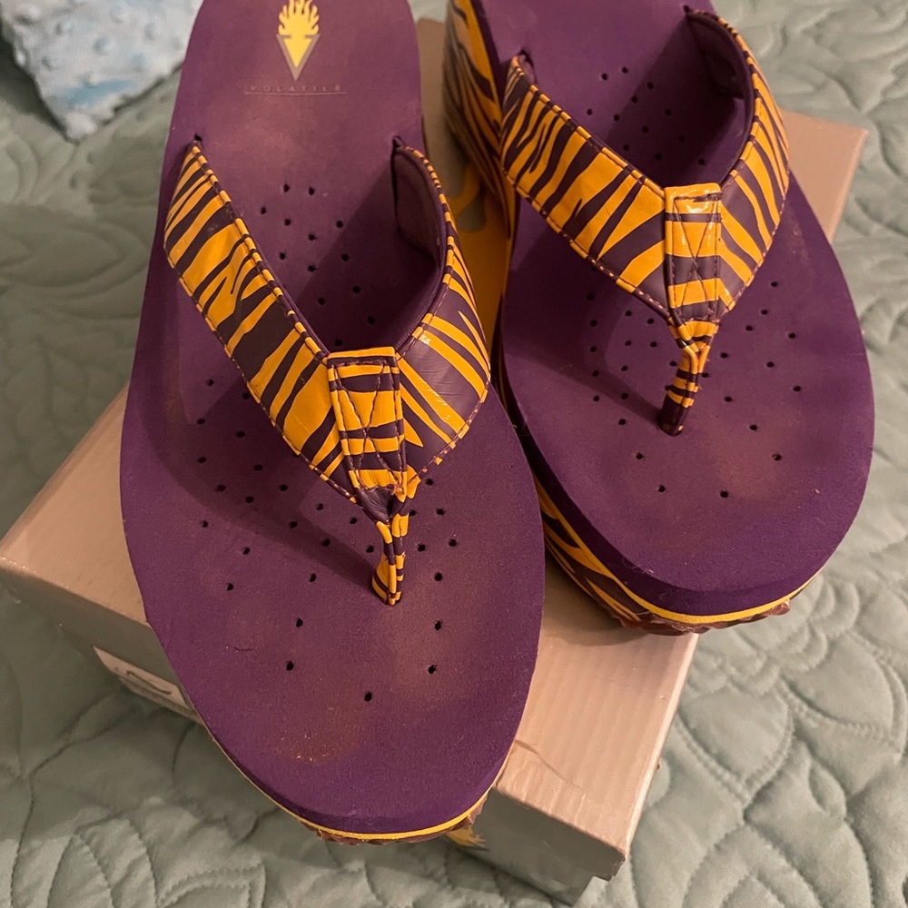 Volatile tiger print sandals